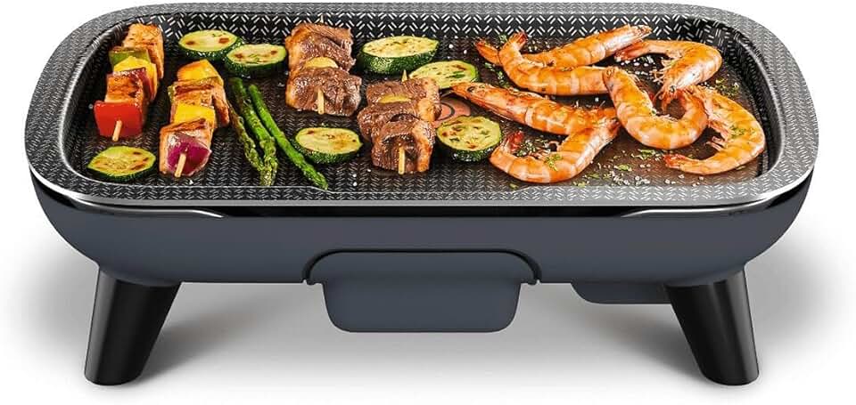 jardinito - Plancha Des Saveurs - 2400W, antiadhésif, thermostat réglable, plaque amovible - YY4570FB
