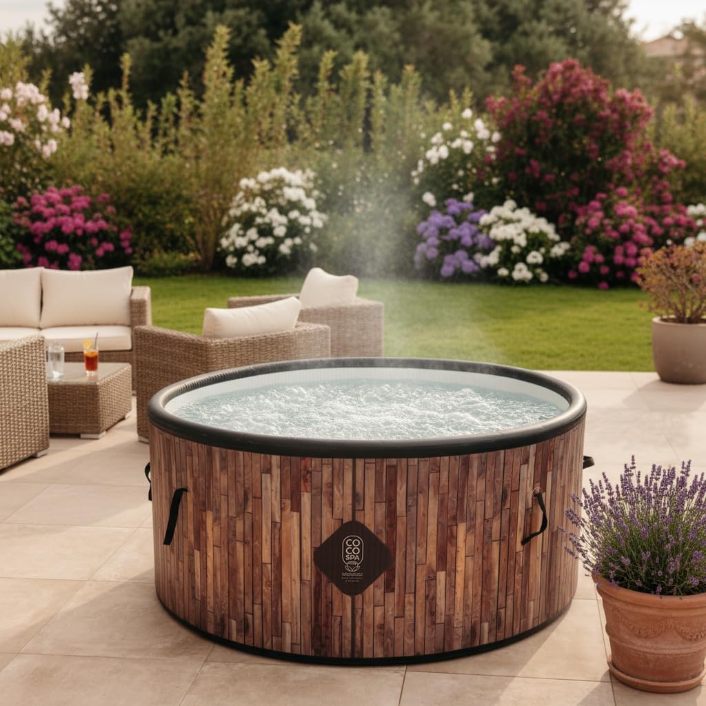 jardinito Bali Spa Gonflable - 150 cm de diamètre - 800 litres - Moteur 2240 W - 2 à 4 Personnes - Massage 140 Jets