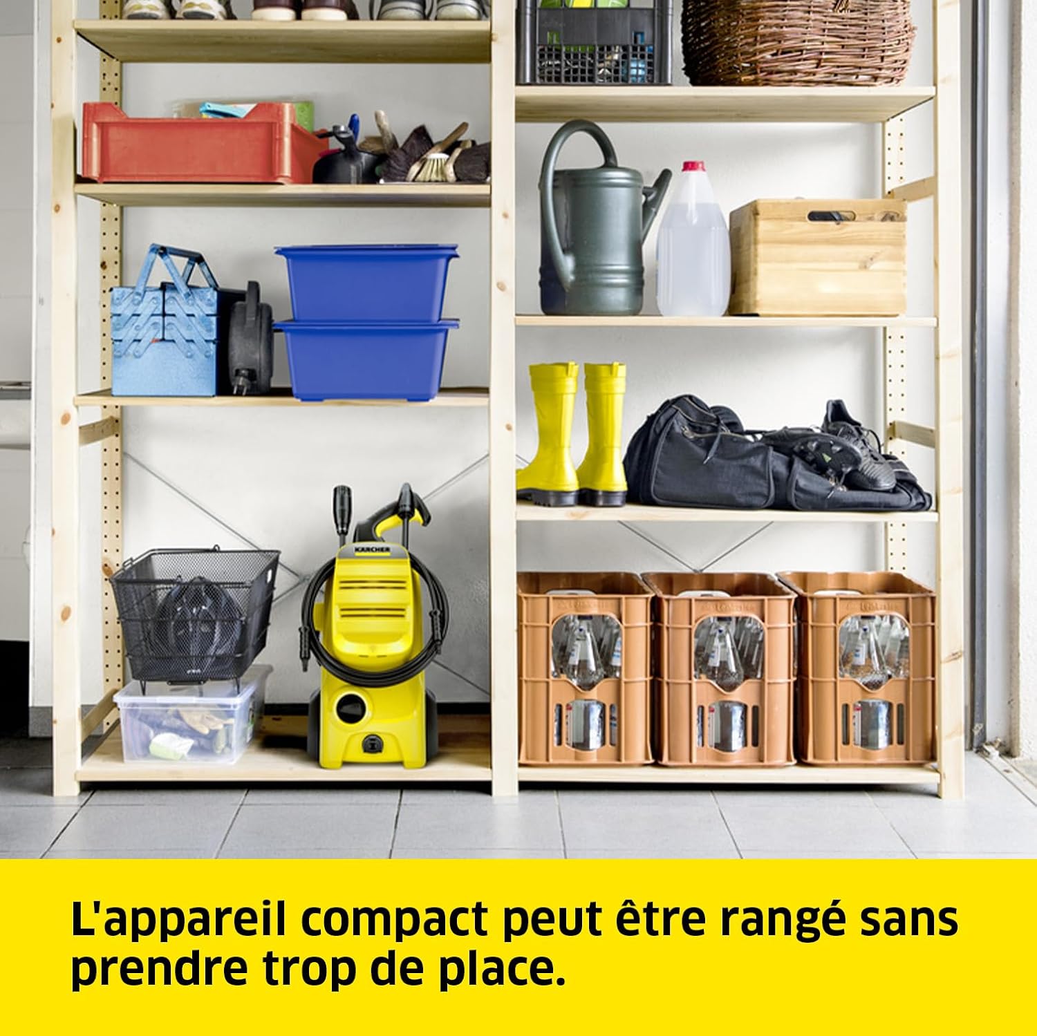 jardinito Nettoyeur Haute Pression K 4 Classic Home, Pression : Max. 130 Bar, Débit : 420 l/h, Surface : 30 m²/h, Filtre à Eau, Poids : 4,6kg, Pistolet Haute Pression, Rotabuse, Lance, Home Kit