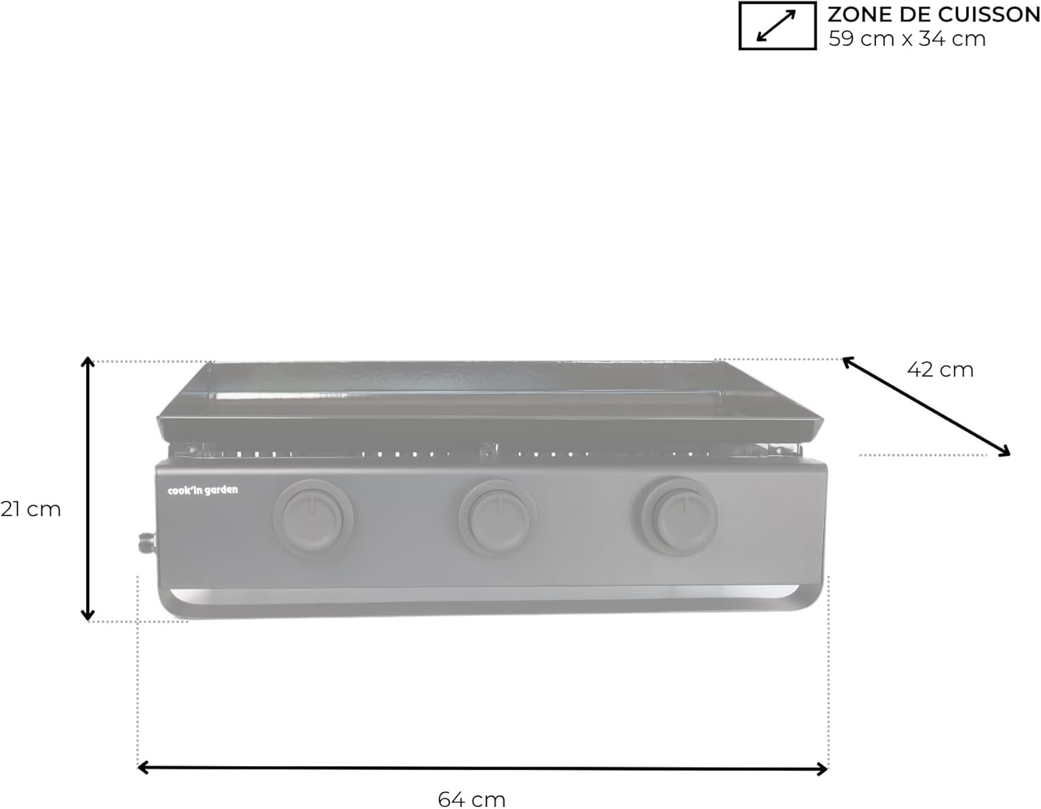 jardinito - Tempo 3 brûleurs - 6 kW - acier émaillé - bac amovible