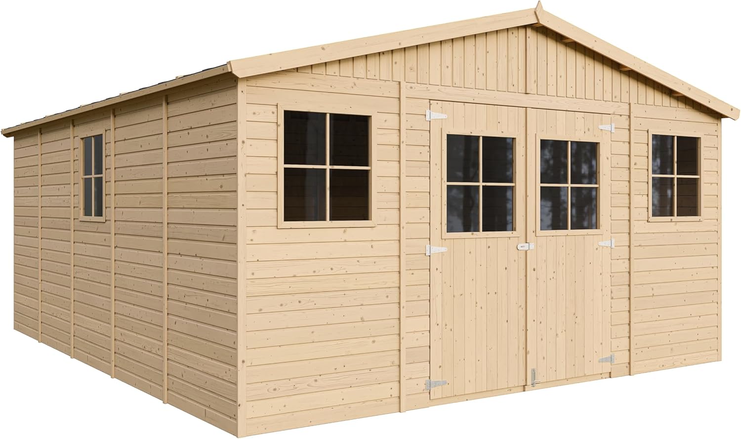 Abri de Jardin en Bois Exterieur avec Les PLANCHERS IMPRÉGNÉ- Maison de Jardin en Pin/épicéa-H246x418x522 cm/20 m²-Construction de Panneaux- Rangement pour vélos, Remise à Outils-jardinito M333 +M333G