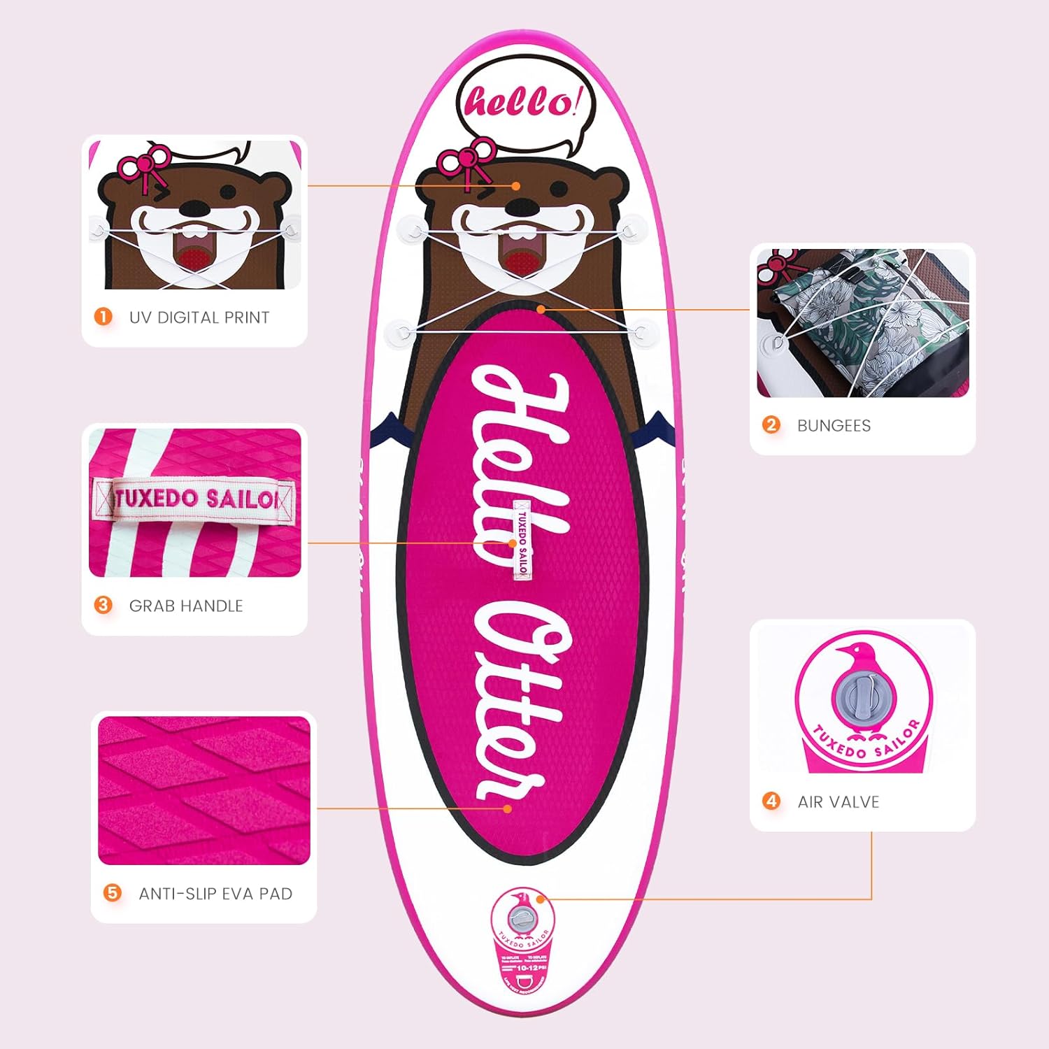 jardinito Paddle Gonflable Adulte, Planche de Stand Up Paddle Gonflable, Sup Paddle Board Gonflable avec Accessoires Complets, Planche de Surf Paddle