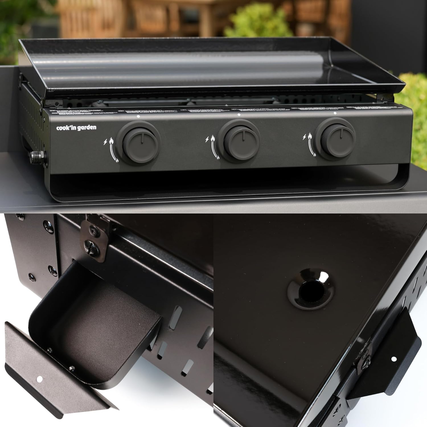jardinito - Tempo 3 brûleurs - 6 kW - acier émaillé - bac amovible