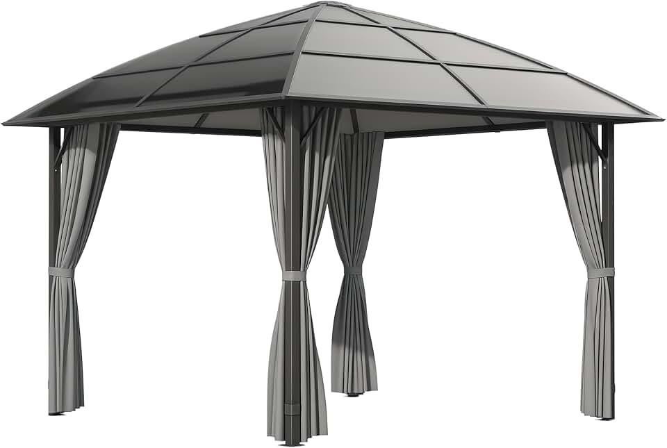 jardinito - pavillon jardin aluminium 3x3m toit polycarbonate UV60+