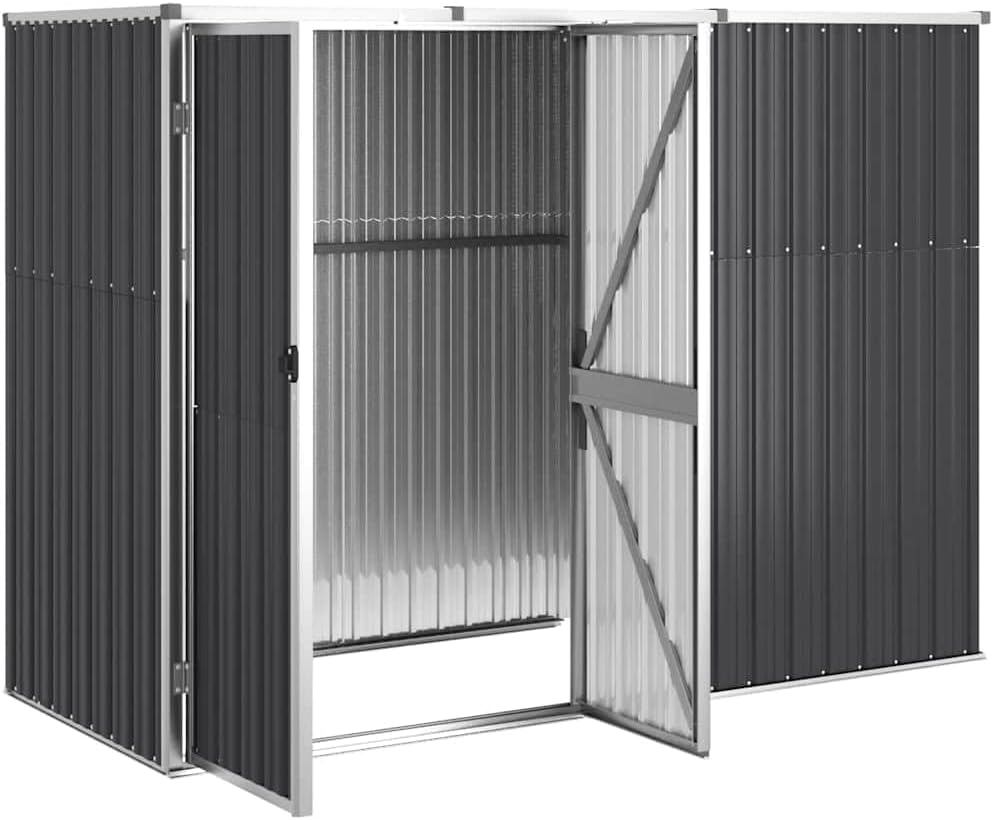 Abri de jardin - acier galvanisé anthracite - 225x89x161 cm, robuste, étanche