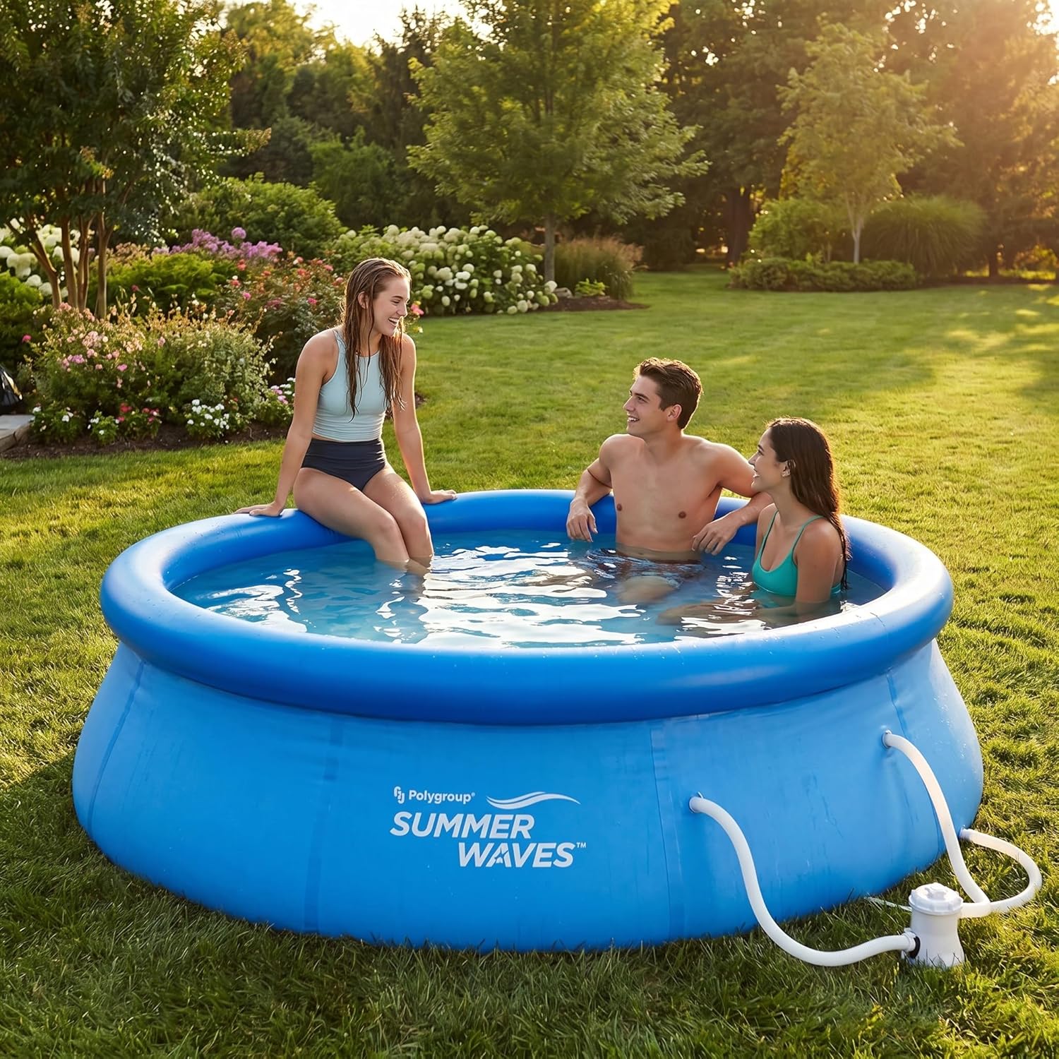jardinito Piscine de 366 x 91 cm, installation rapide, idéale pour la famille, avec pompe de filtration
