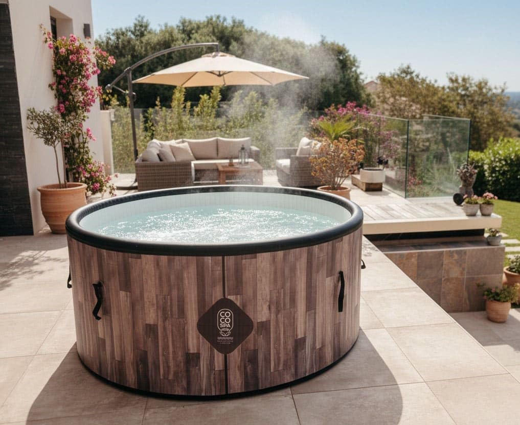 jardinito Nordik Spa Gonflable - 150 cm de diamètre - 800 litres - Moteur 2240 W - 2 à 4 Personnes - Massage 140 Jets
