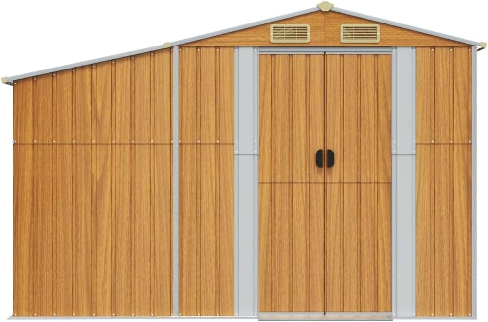 Abri de Jardin - acier galvanisé - 277x192,5x179 cm - aérations, poignées pratiques