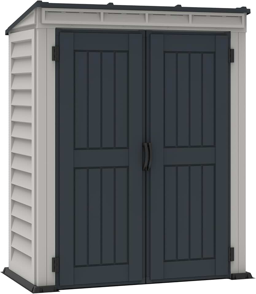 jardinito - YardMate jardinito Roof PLUS - 5x3 - abri de jardin plastique, plancher inclus, toit métal, ignifuge, sans entretie