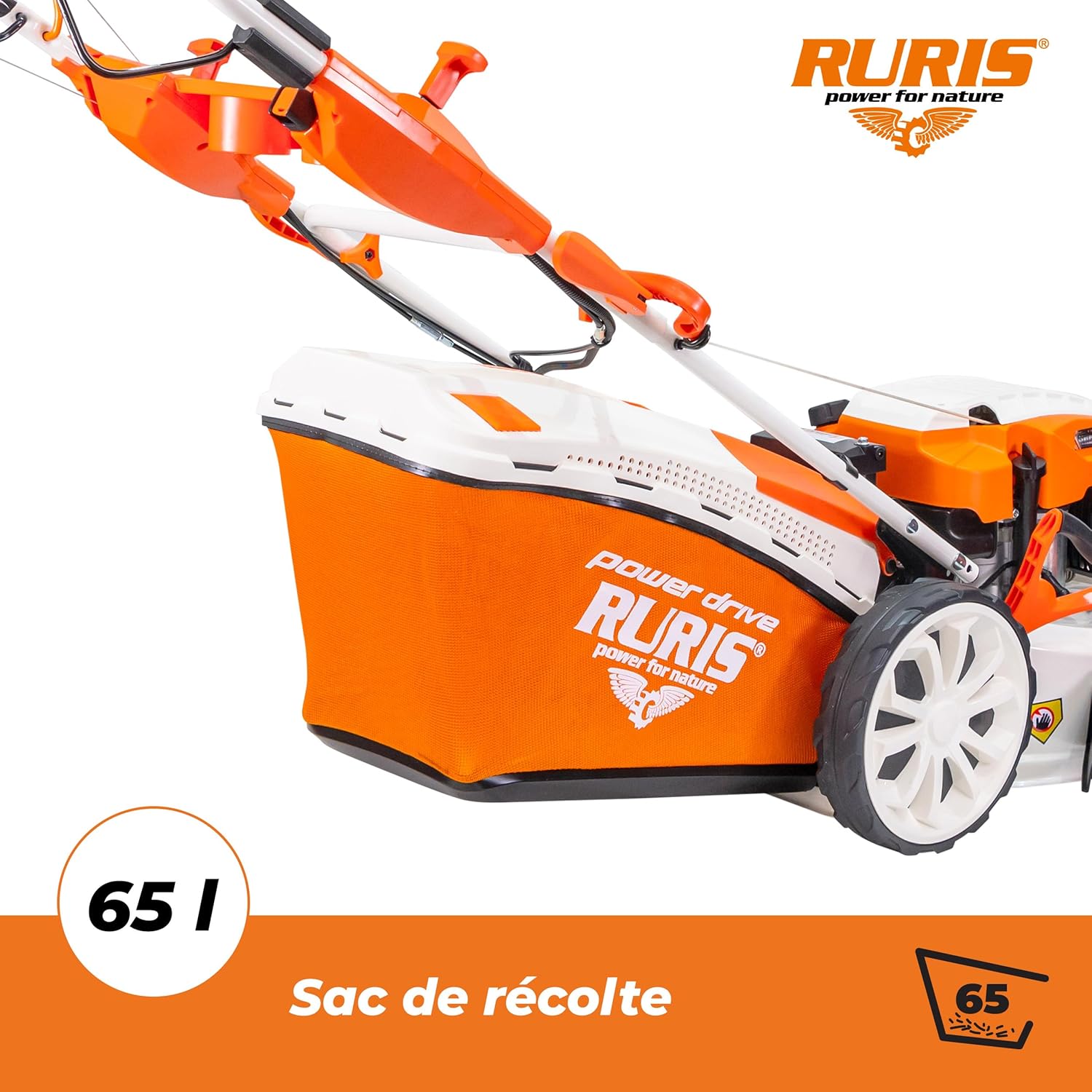 jardinito Tondeuse à Gazon Thermique 5 en 1 Mulching 5,7 CV 196cc RX500S, Orange
