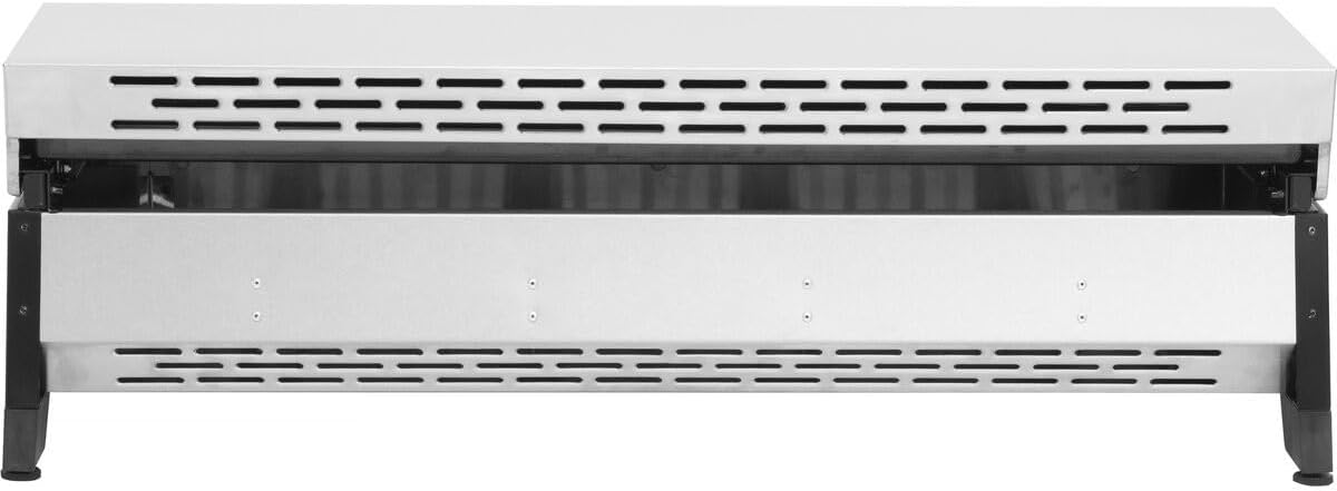 Fasto - plancha à gaz inox 4 brûleurs 10kW gris avec couvercle Fasto