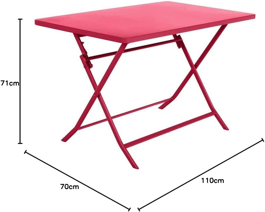 jardinito - Greensboro - 120x70cm - table pliante acier 4 places, anti-rouille