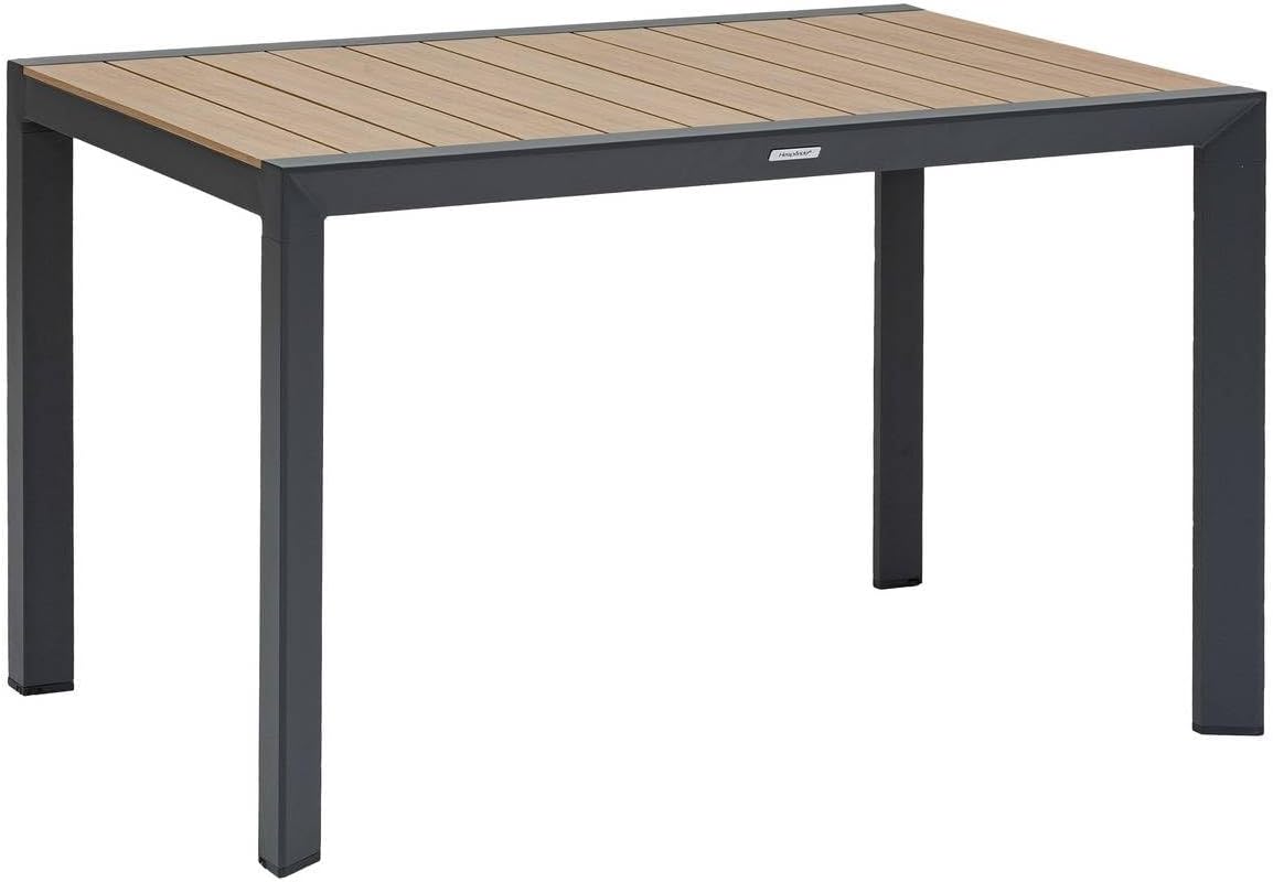 jardinito - Table évasion 4 places - aluminium effet bois - Honey/Graphite