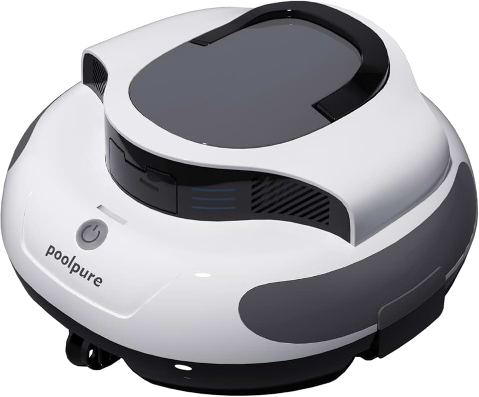 jardinito - Robot piscine sans fil - 5000mAh, double moteur, LED, auto-stationnement, IPX8, max 90㎡
