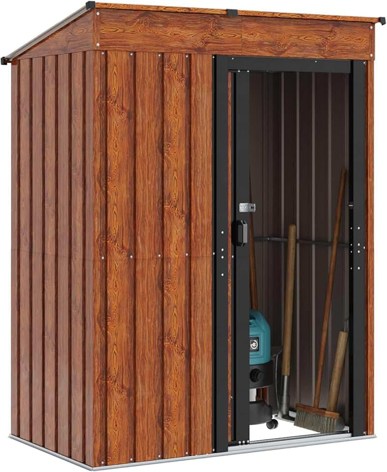 jardinito - Cabanon de jardin - 137x81x180 cm - Métal résistant, rangement extérieur
