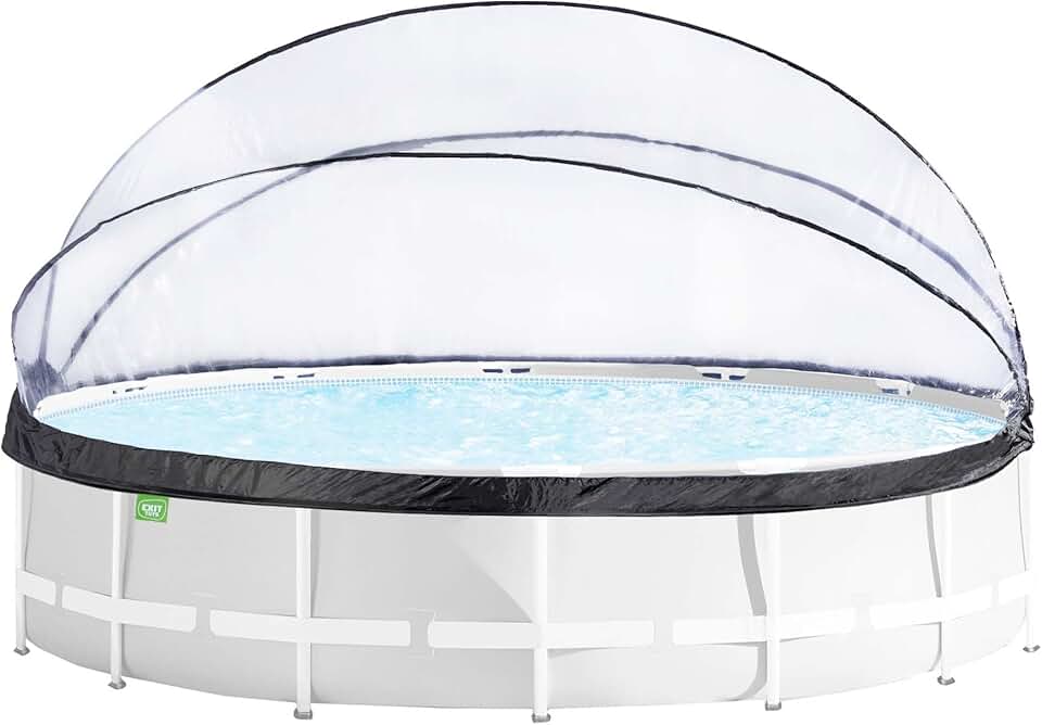 jardinito Dôme Piscine Hors Sol Rond ø 450 cm Universel – Compatible jardinito jardinito – Eau Plus Propre et Plus Chaude – Abri Repliable – Transparent