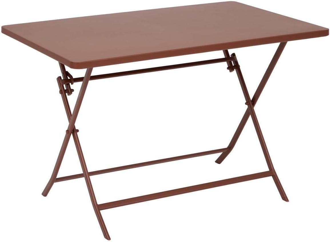 jardinito - Greensboro - 110x70 cm - table pliante 4 places acier acajou