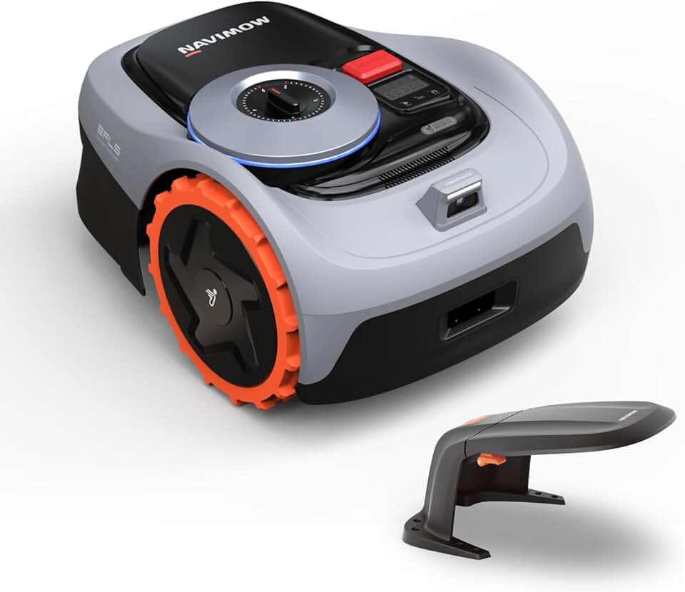 Segway jardinito i105E et Garage S, Robot Tondeuse sans Fil périphérique, rec. 500 m², Max. 600 m², RTK+Vision Tondeuse Robot Gazon, IA cartographie Automatique, Limite virtuelle, Gestion multizone
