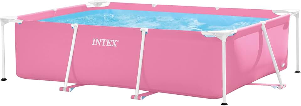 jardinito - piscine cadre rectangulaire Pink - 2,20x1,50x0,60m - robuste, facile à installer - 28266NP