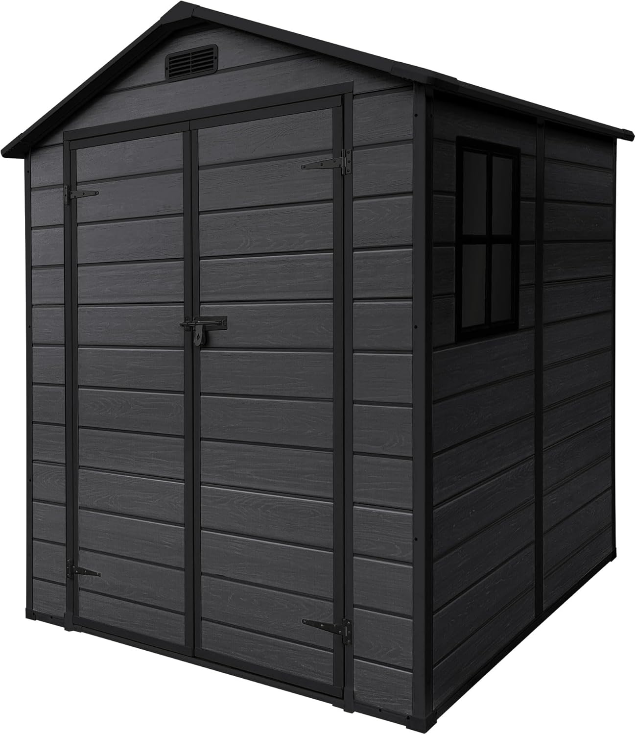 jardinito - Abri de jardin résine 151x182x220 cm double porte, 5m³, fenêtre, ventilation