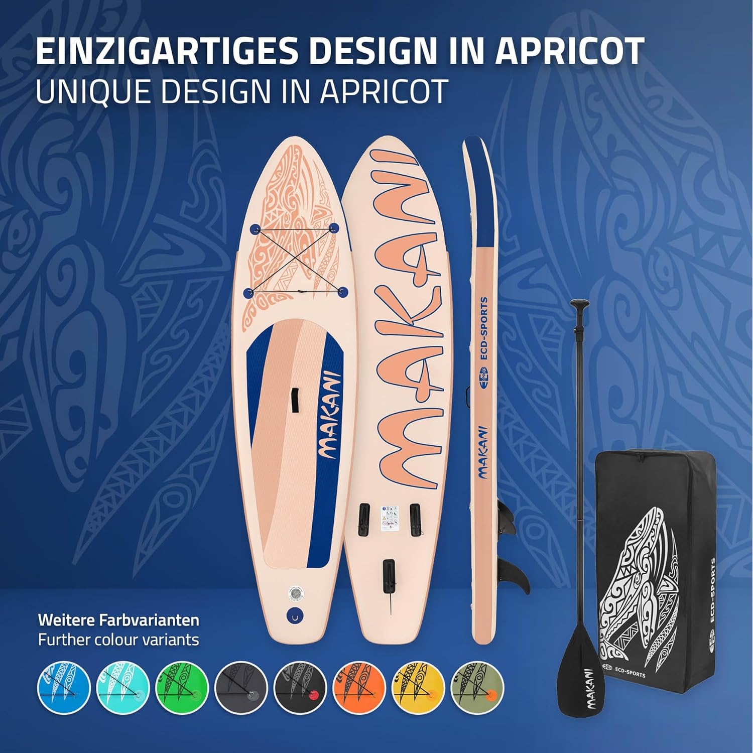 jardinito Stand Up Surf Paddle Board Gonflable 305/308/320/380 cm | PVC | jusqu'à 120/150 kg | Épaisseur 10/15 cm | Planche de Surf Pagaie Sac de Transport Pompe à Air | Diverses Couleurs Modèles