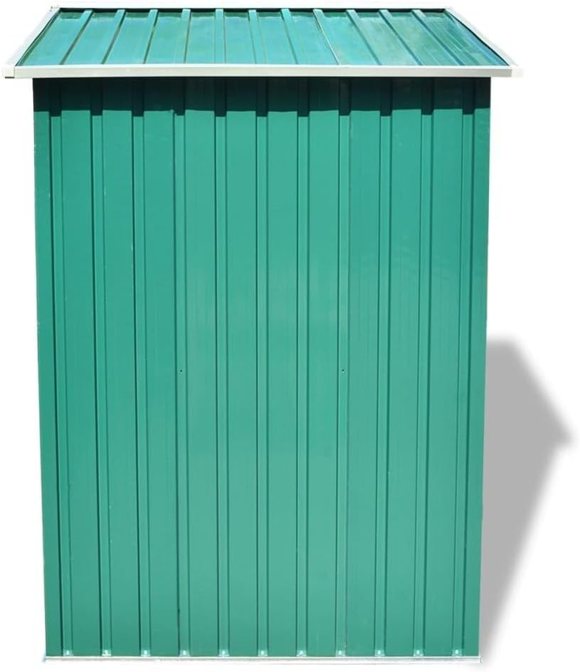 Abri de stockage métal - 204x132x186 cm - rangement jardin vert