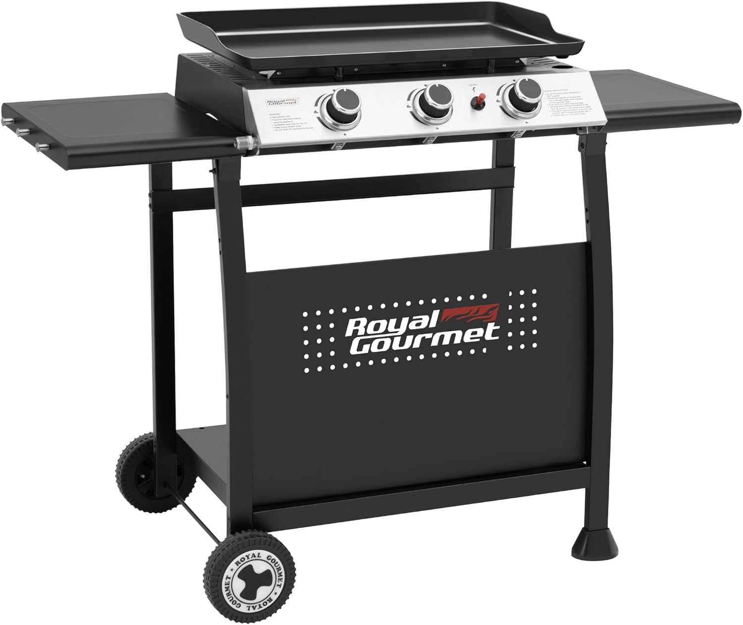 jardinito - Plancha sur chariot 62x35,5cm - 3 brûleurs puissants 7,5kW
