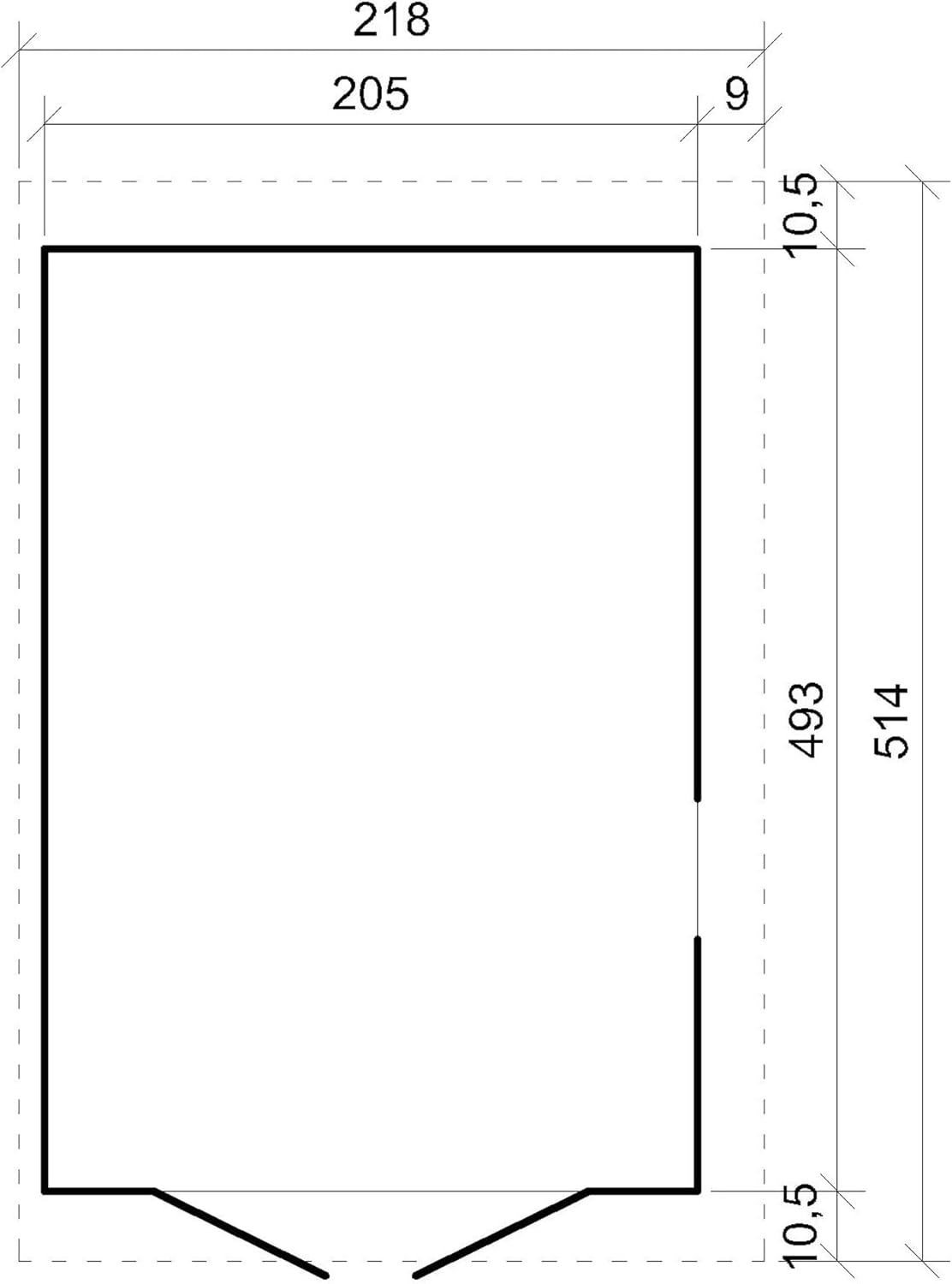 Abri de Jardin en Bois Naturel (avec paroi latérale) Plus Les PLANCHERS IMPRÉGNÉ- Stockage extérieur avec fenêtres- H244x218x514 cm/10 m2- Atelier Rangement Outils et vélos- jardinito M341A+M341G