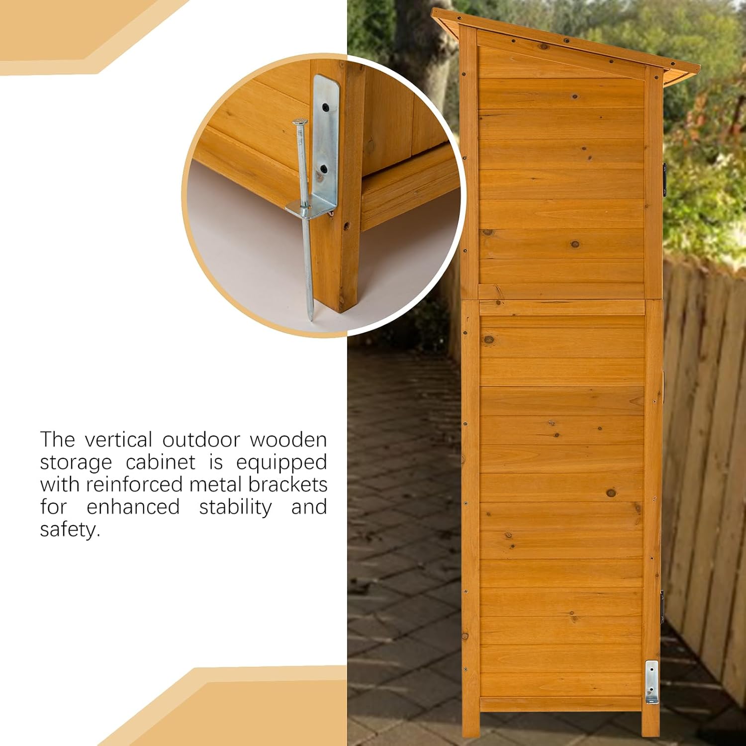 Abri de jardin bois - Toit incliné, portes verrouillables, 1,8x1,5m