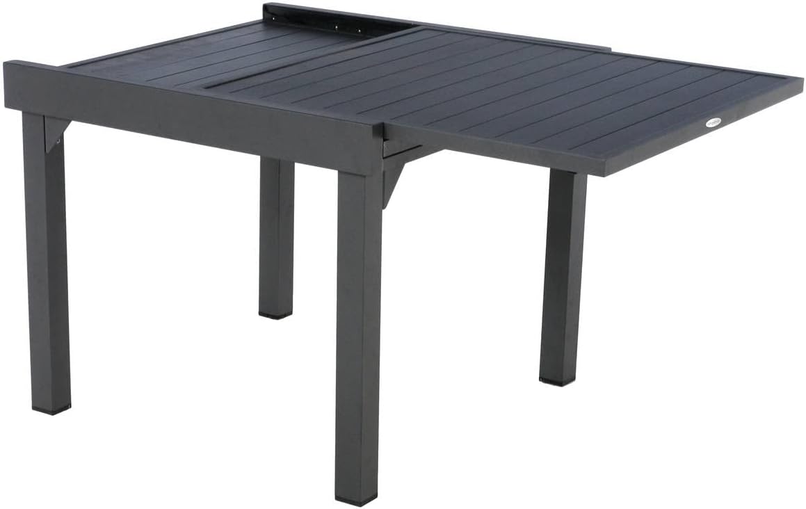 jardinito - Piazza extensible - 180/240x90 cm - alu gris, 8 places
