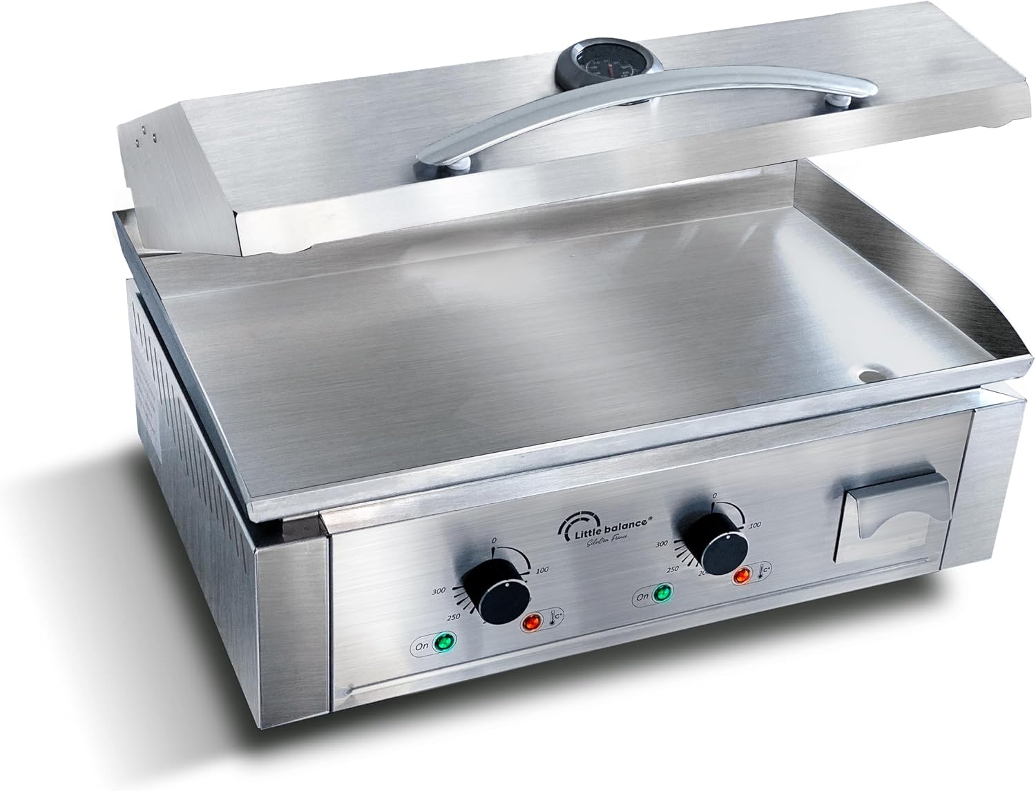 jardinito - Aquitaine Pro Plus - plancha inox 2 zones, couvercle, 3500W - 8473