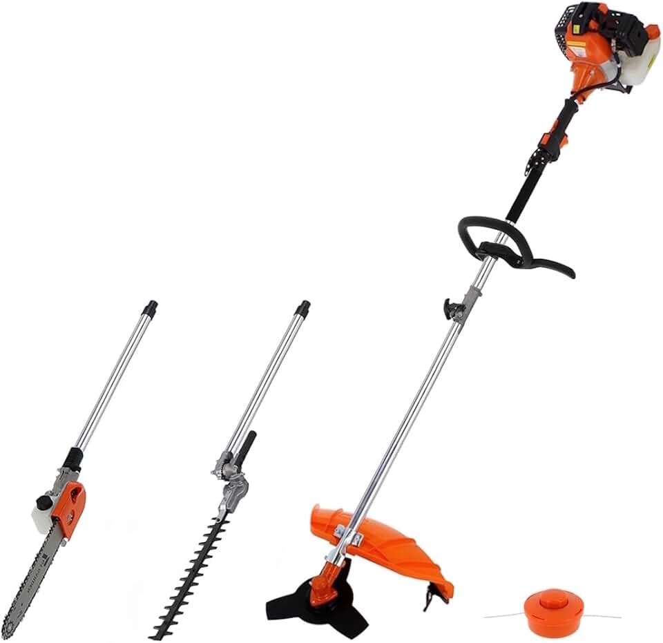 jardinito - outil multifonction thermique 4 en 1 - 52cc - tronçonneuse, débroussailleuse, taille-haies