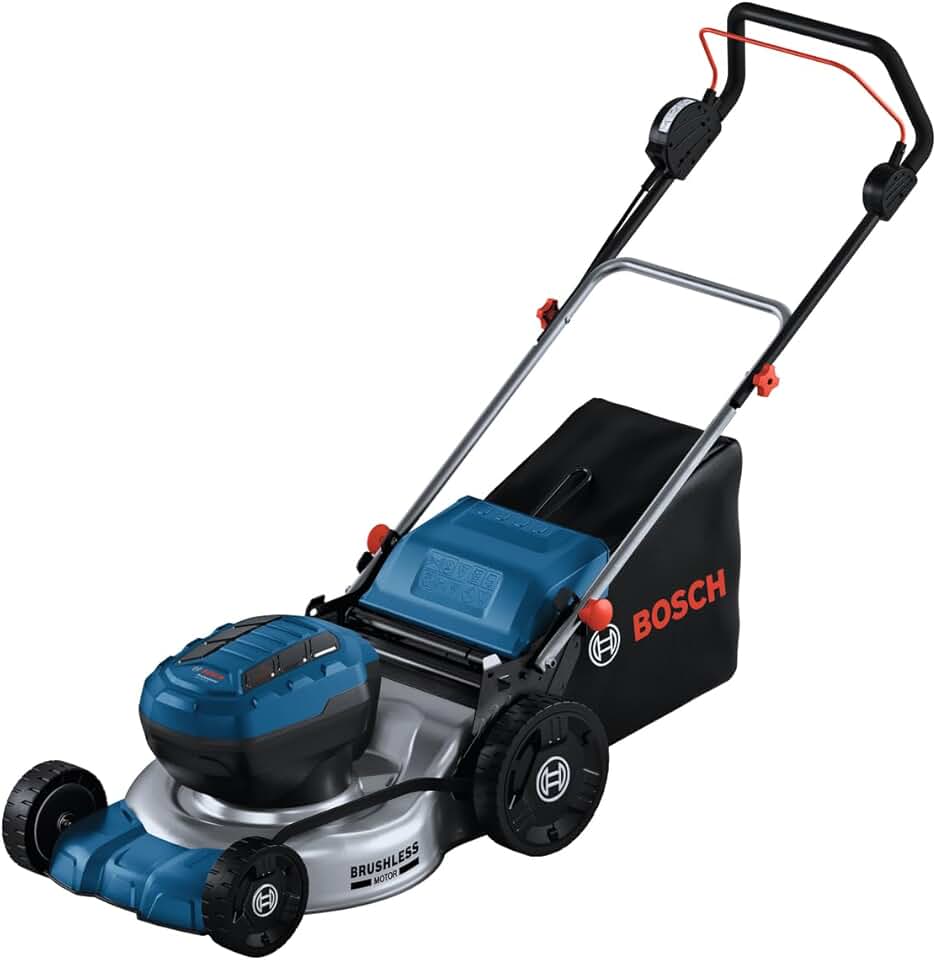 jardinito 18V System tondeuse à gazon sans-fil GRA 18V2-46 (largeur coupe : 46 cm, réglage de hauteur dans 6 positions, sac ramassage en toile 60 l, 2 clés coupe-circuit, bouchon mulching)