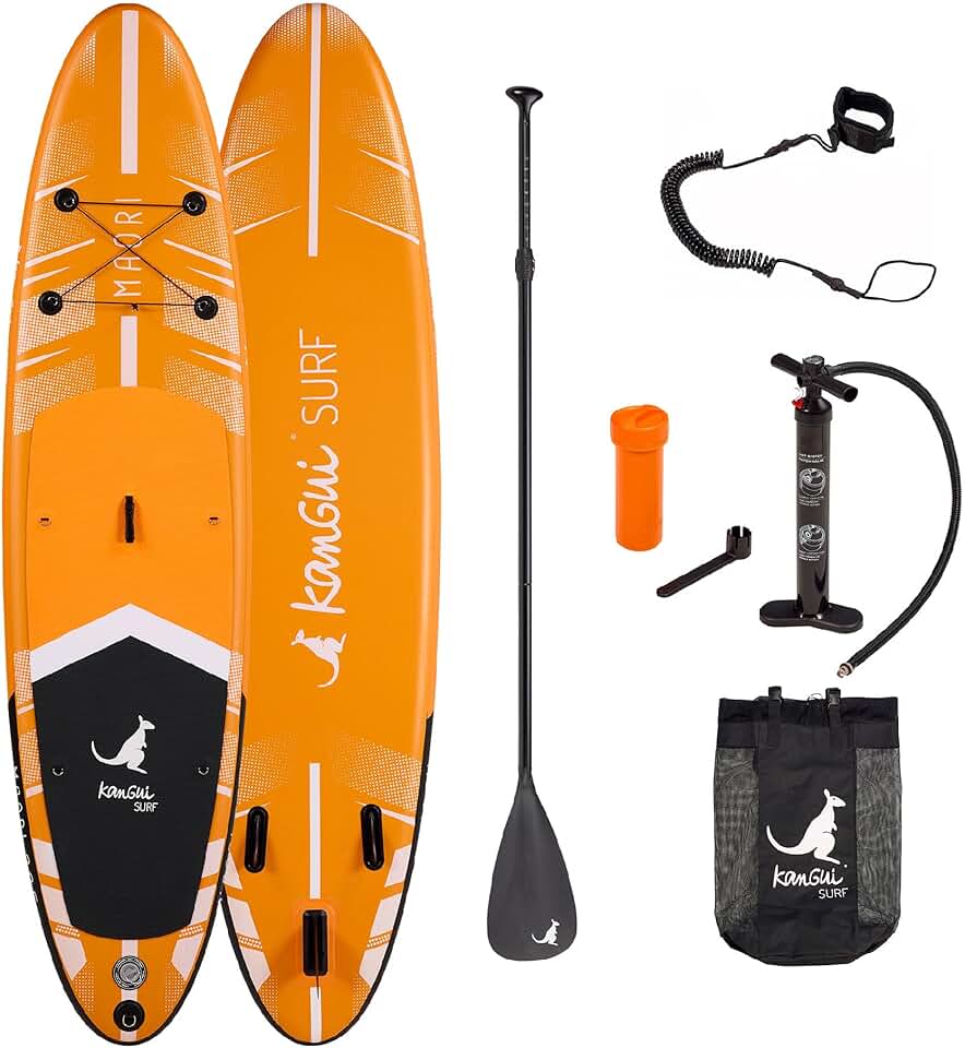 jardinito - Stand up Paddle 335cm Sup Gonflable + pagaie + Sac à Dos + Pompe Haute Pression + Leash + kit de réparation- Maori