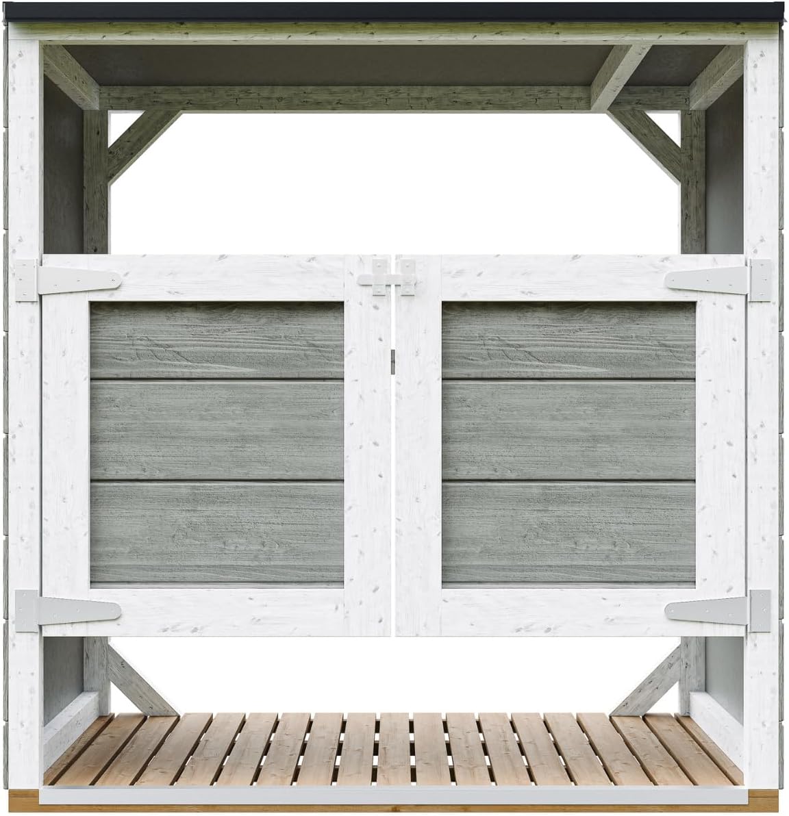 Abri de Jardin pour poubelles, Cache Poubelle extérieur 2x240L – Coffre de Rangement Exterieur, Armoire de Jardin, cabane de Jardin Exterieur – jardinito M980A-TUNDRA Grey
