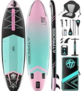 jardinito Planche de paddle gonflable 350 x 89 x 15 cm, 200 kg Extra Wide Stand Up Paddle pour adultes avec