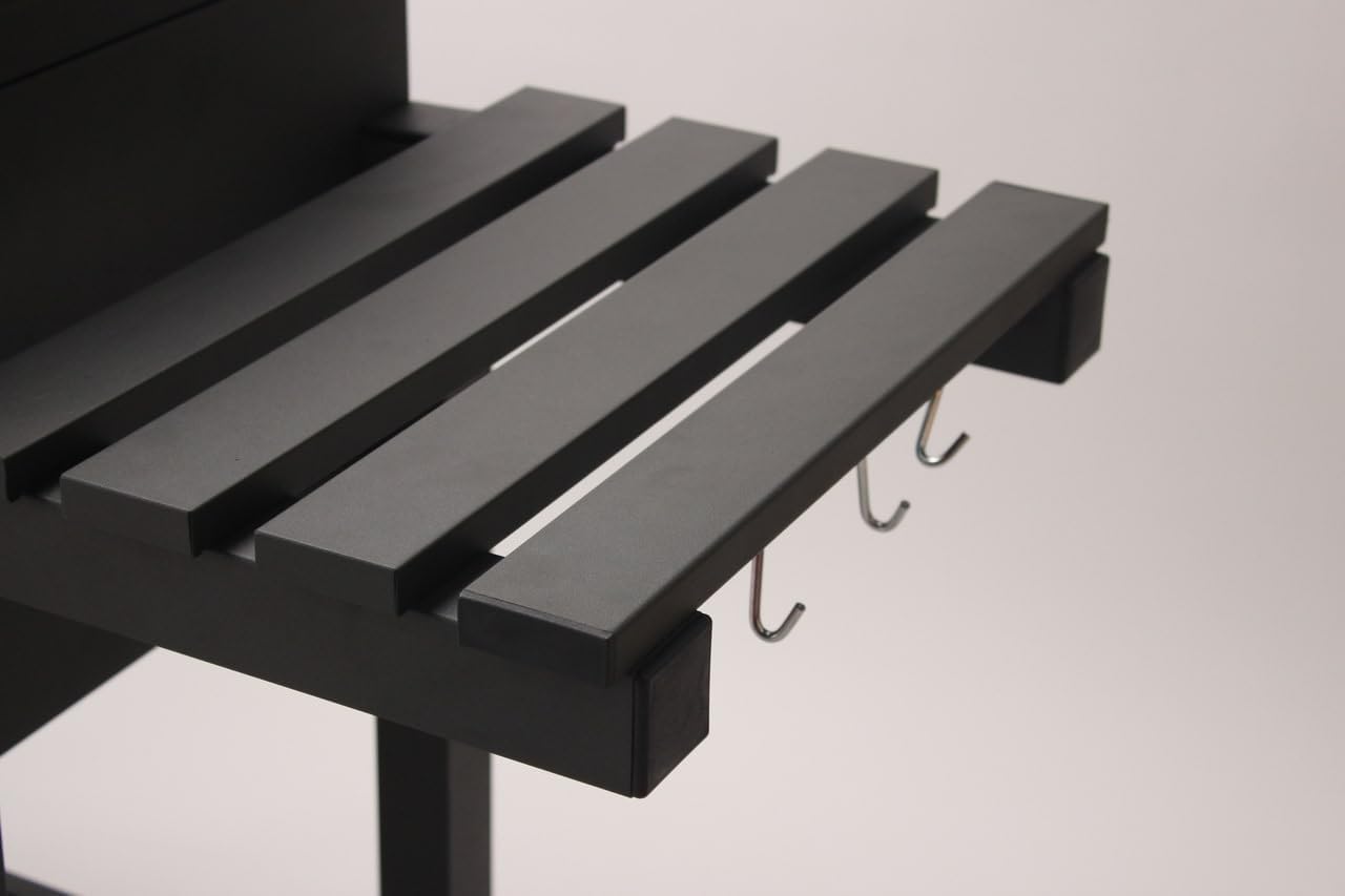 jardinito - Memphis - acier, grille, tablette pliable, roulettes, thermomètre, bac à cendres