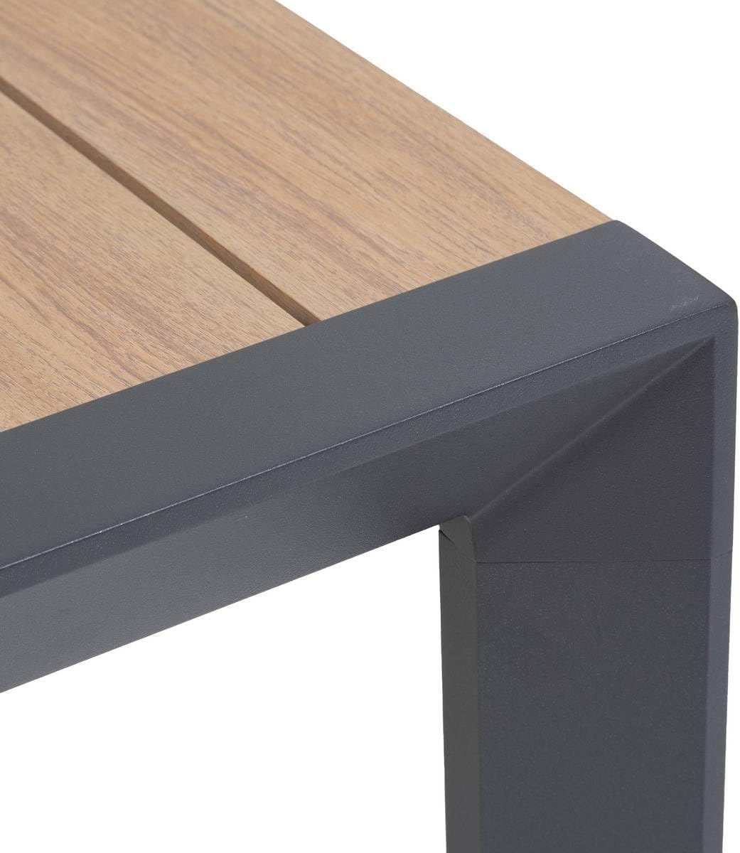 jardinito - Table évasion 4 places - aluminium effet bois - Honey/Graphite