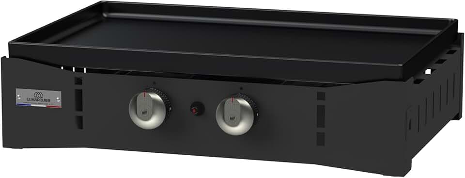 Marque - jardinito Plancha Ora Gaz - 260 Noire - Plancha gaz robuste et compacte, surface de cuisson large.