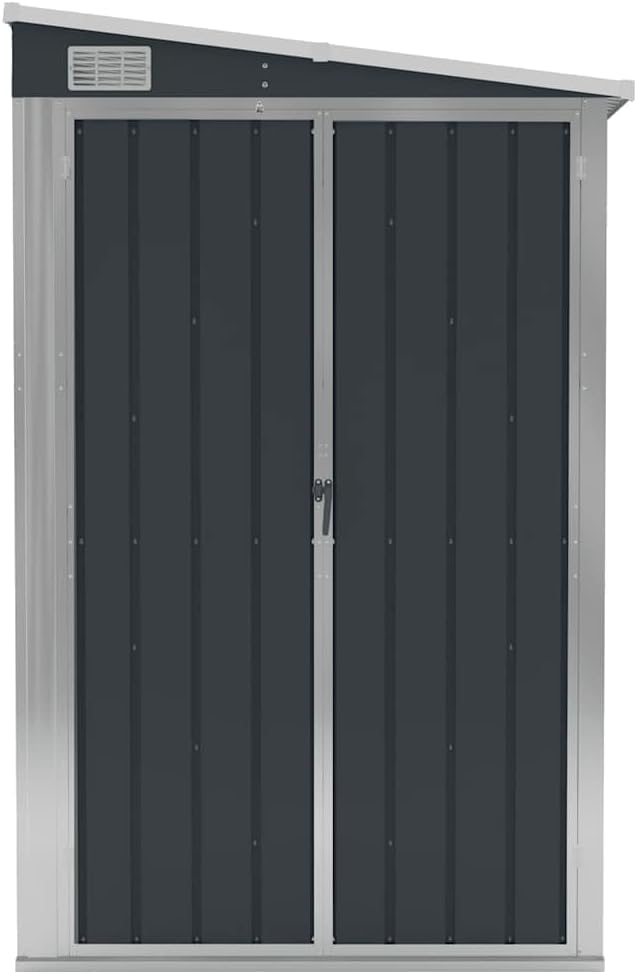 jardinito Remise de Jardin Murale Anthracite 118x100x178 cm Acier,Structures extérieures, Cabanes & abris de Jardin,316219