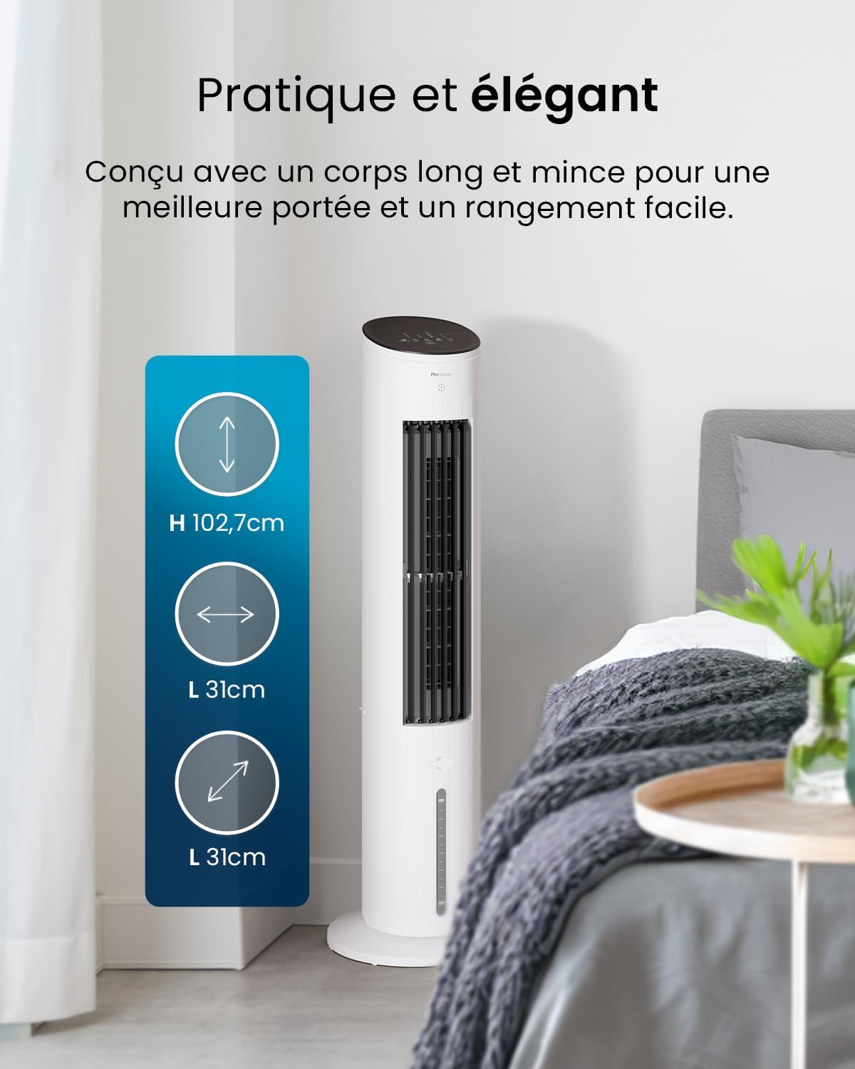 jardinito - OmniAir - 5L - 3 vitesses, 4 modes, minuterie 7h, clim mobile