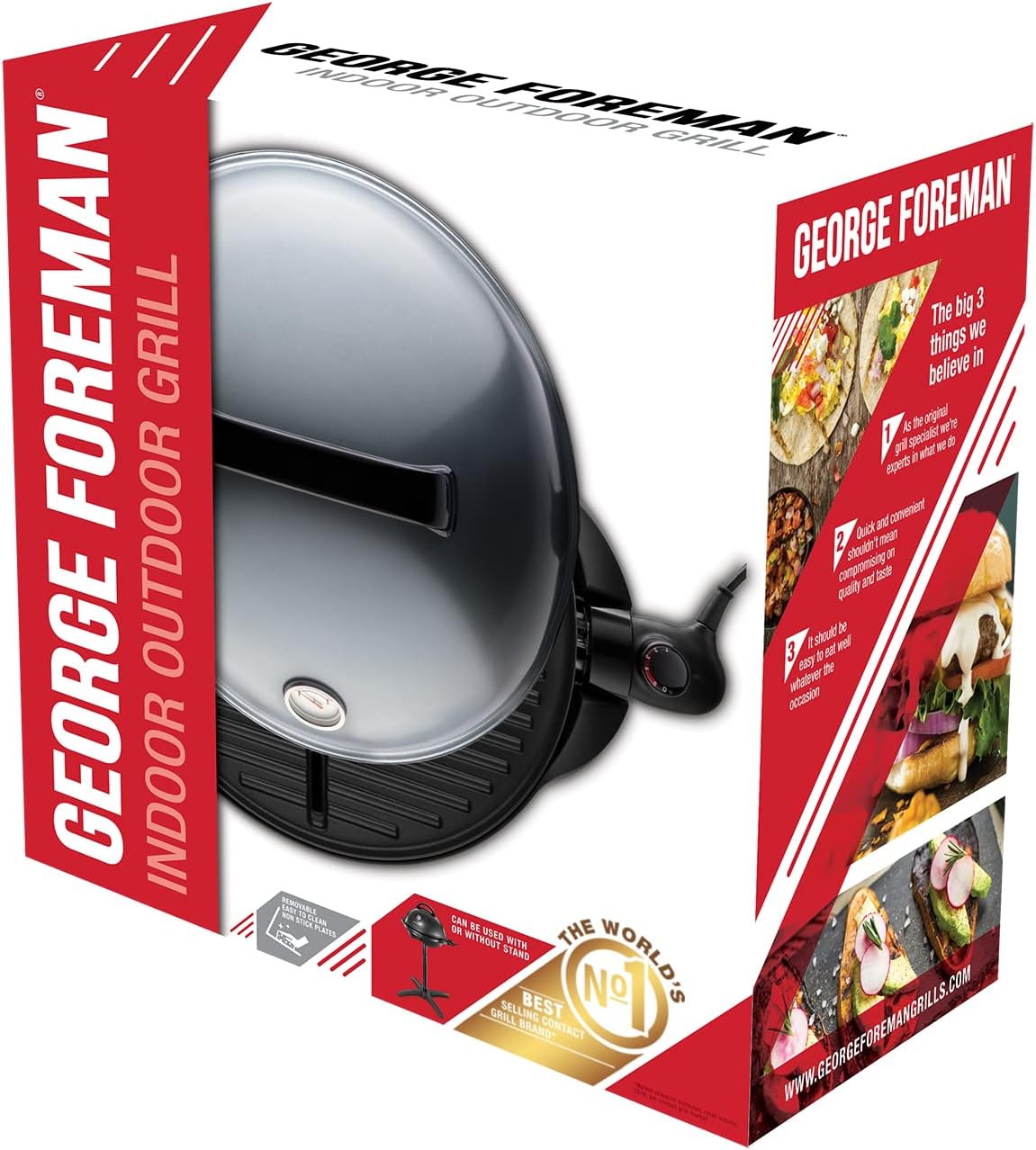 jardinito - Barbecue 2 en 1 - 44,5cm - Électrique, grill avec bac à graisse, 2400W, 22460-56