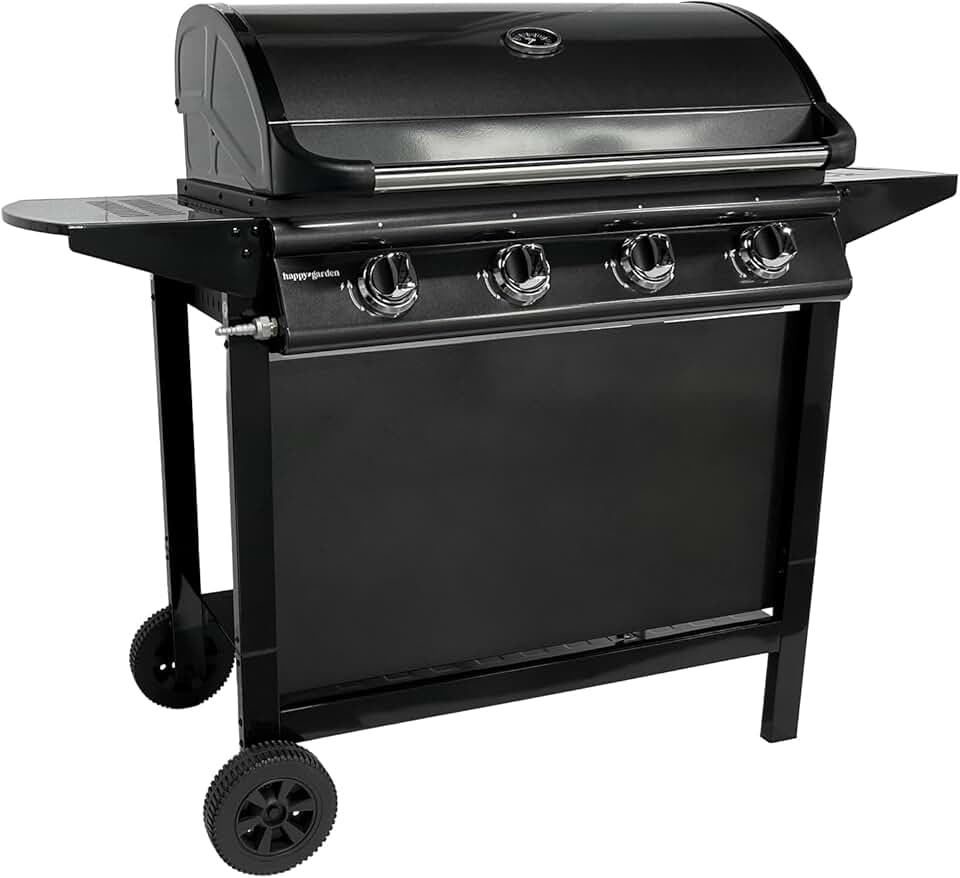 jardinito - Barbecue gaz RENO - 4 brûleurs 14kW avec thermomètre