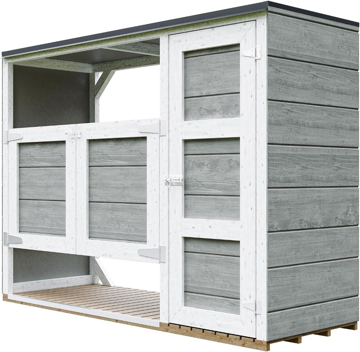 Abri de Jardin pour poubelles, Cache Poubelle extérieur 2x240L – Coffre de Rangement Exterieur, Armoire de Jardin, cabane de Jardin Exterieur – jardinito M981A-TUNDRA Grey