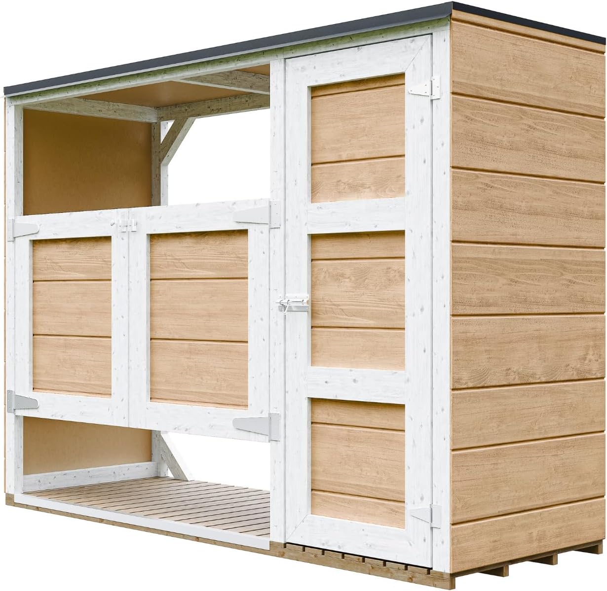 Abri de Jardin pour poubelles, Cache Poubelle extérieur 2x240L – Coffre de Rangement Exterieur, Armoire de Jardin, cabane de Jardin Exterieur – jardinito M981A-HARVEST Honey