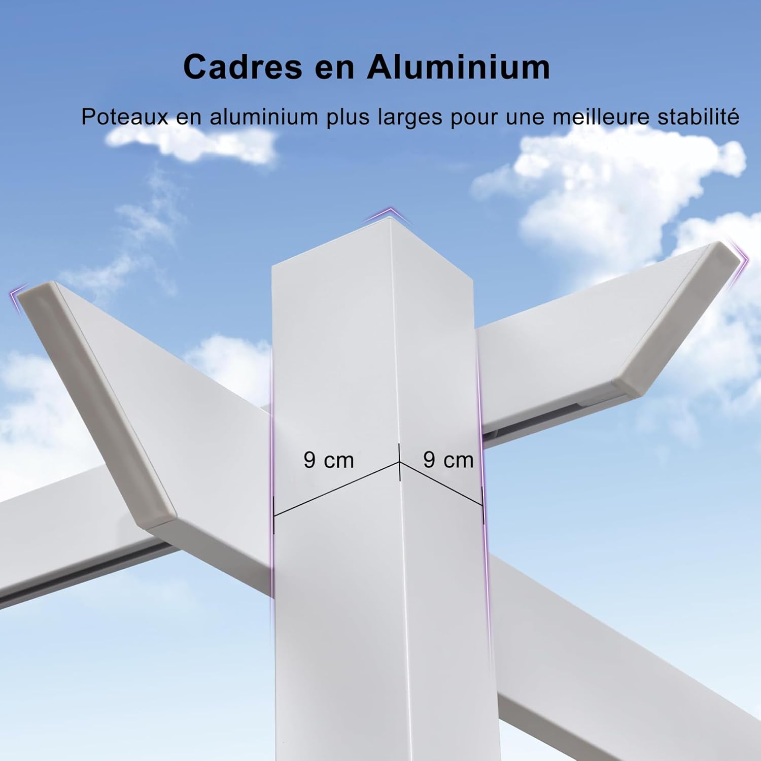 jardinito - Pergola aluminium - 4x3m - éclairage intégré, toit kaki