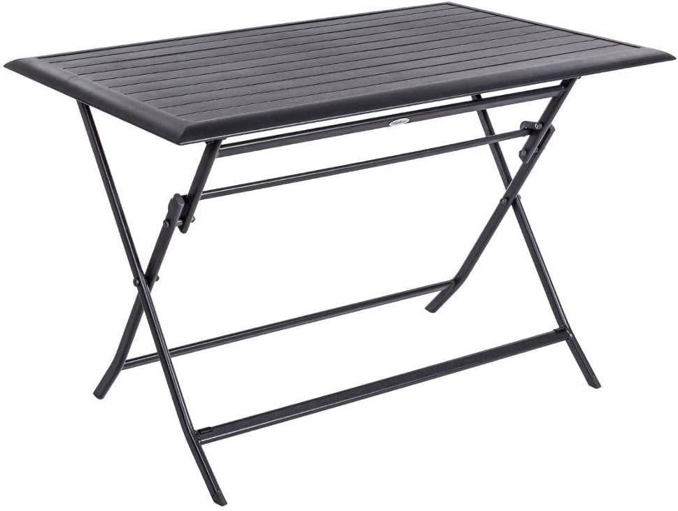 jardinito - Azua - table pliante 4 places, alu époxy gris graphite