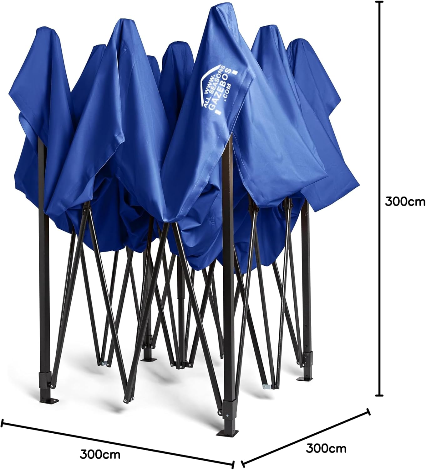 jardinito - Tonnelle Pop-up - 3x3m - entièrement imperméable, Bleu Roi