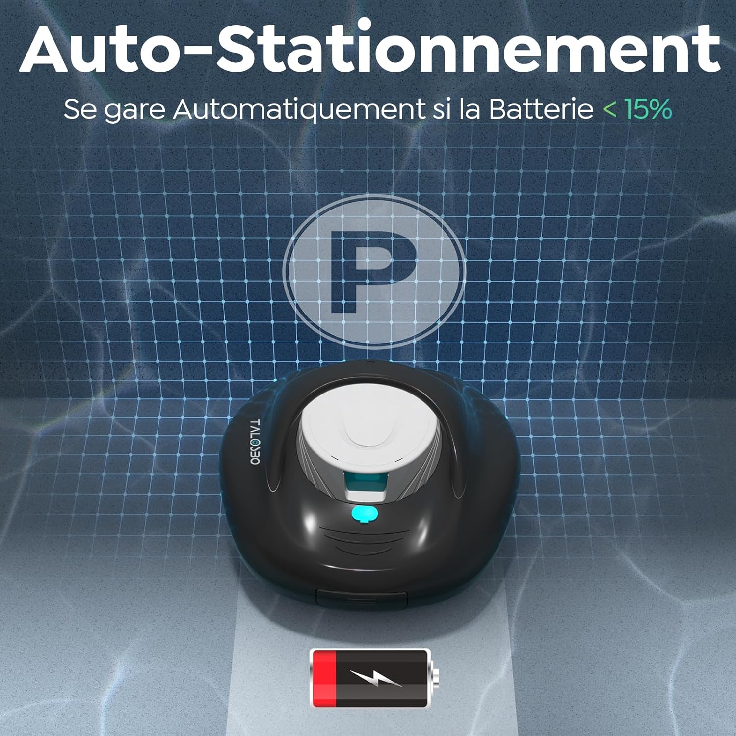 Pleco - Aspirateur piscine hors sol - 130 min, charge rapide, 85 m²