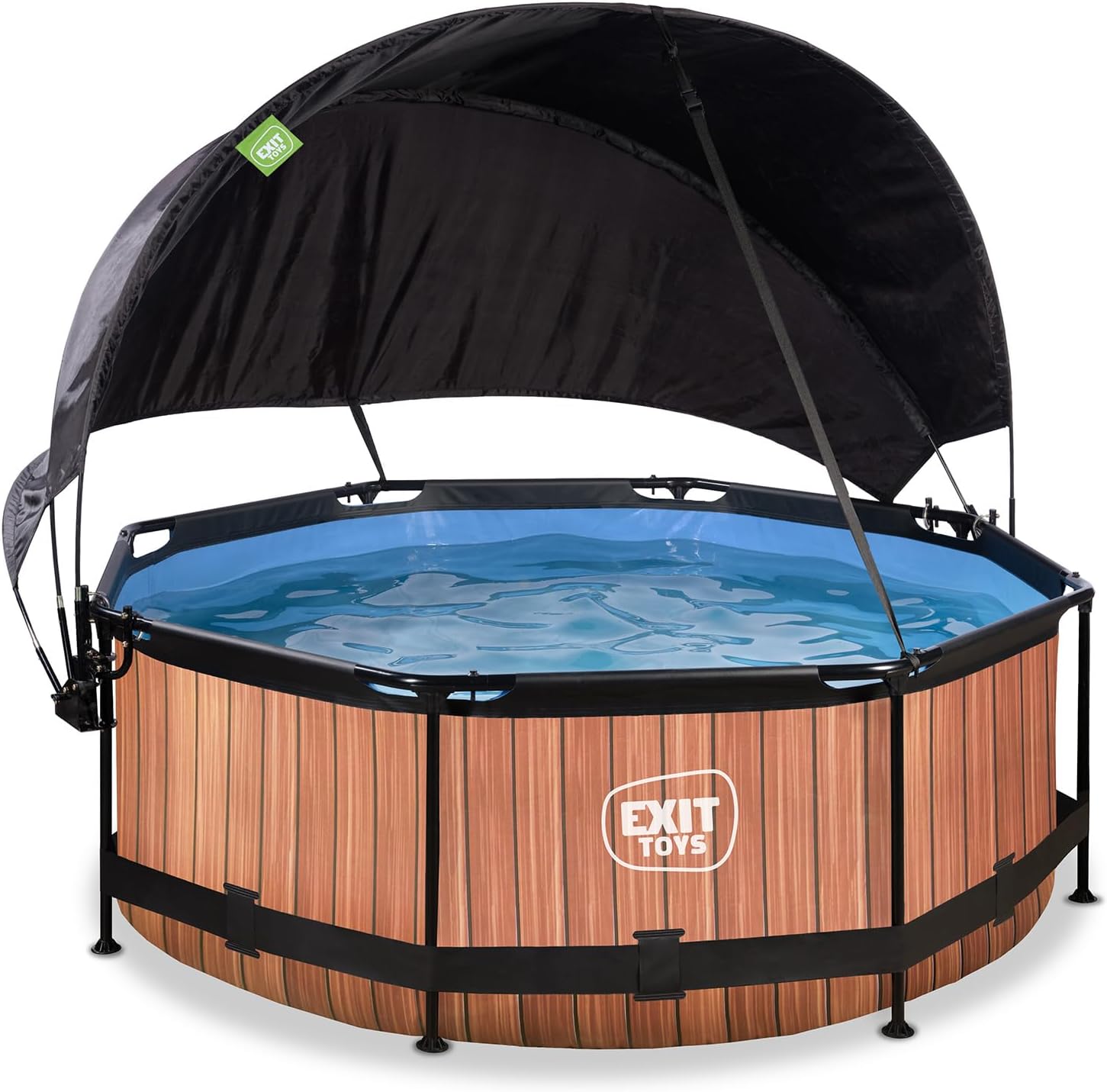 jardinito Piscine Lime avec Voile d'Ombrage - ø244x76cm - Piscine Hors Sol Ronde avec Pompe Filtrante à Cartouche - Protection Optimale Contre Les Rayons UV - Entrée Basse - Design Unique - Vert
